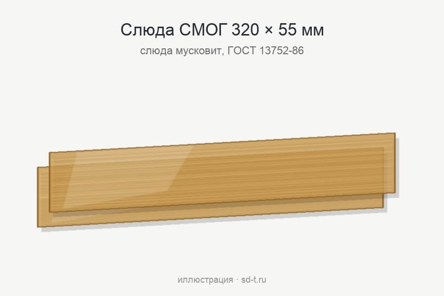 Слюда СМОГ 320х55 для водоуказательного стекла