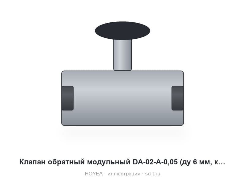 Клапан обратный модульный DA-02-A-0,05 (ду 6 мм, канал А)